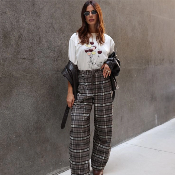 Calça Pantalona Xadrez