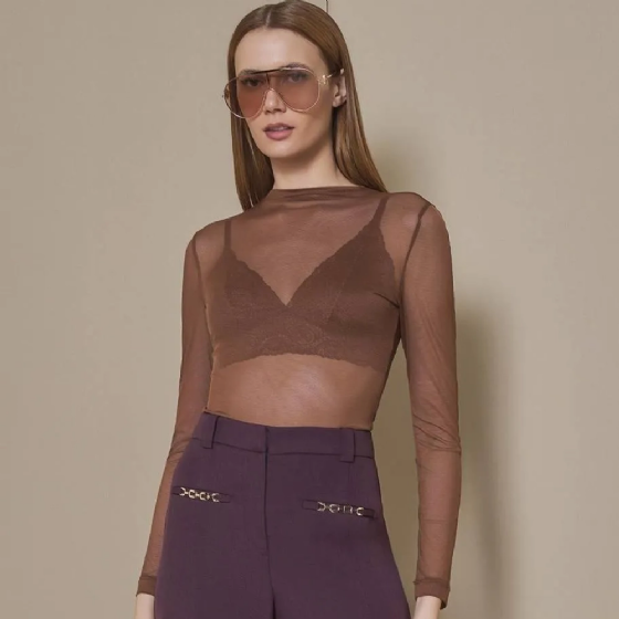 Blusa Mg Longa Tule Soft