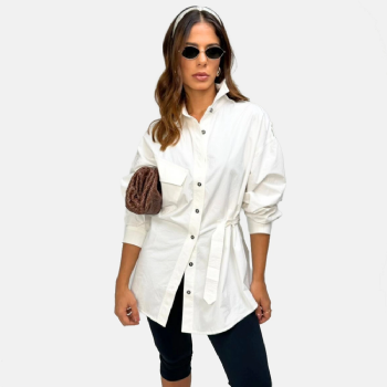Camisa Mg Longa C/Martigale e Bolso