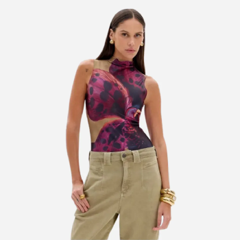 Body Com Gola Alta Estampado