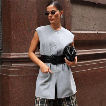 Colete Oversized Lã Batida