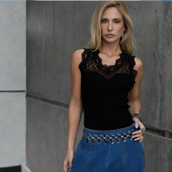 Blusa Modal Com Renda