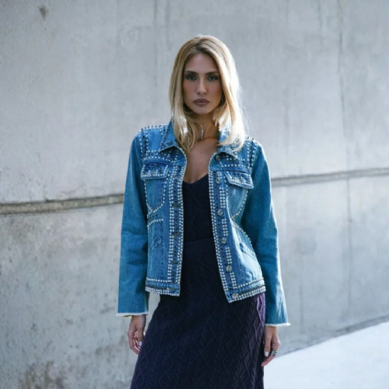 Jaqueta Jeans C/Aplicações