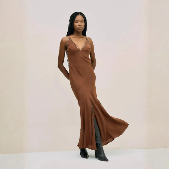 Vestido Longo Com Aplicações