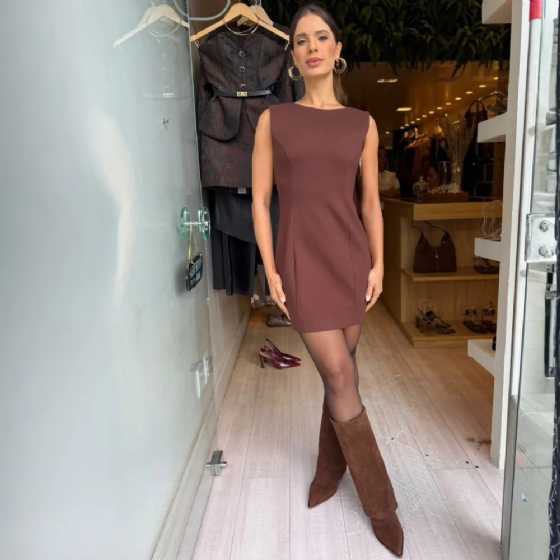 Vestido Power De V Costas Franjas