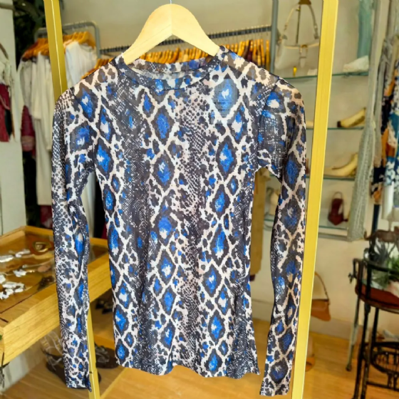 Blusa Tule Piton Blue