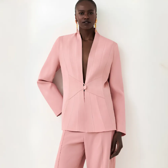Blazer De Crepe C/Recortes