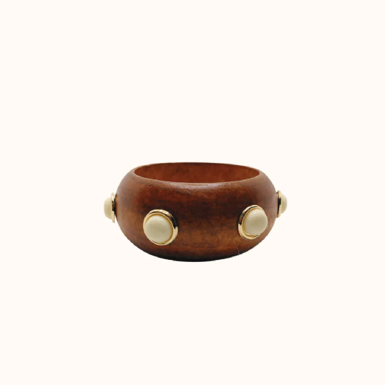 Bracelete Madeira C/Esferas