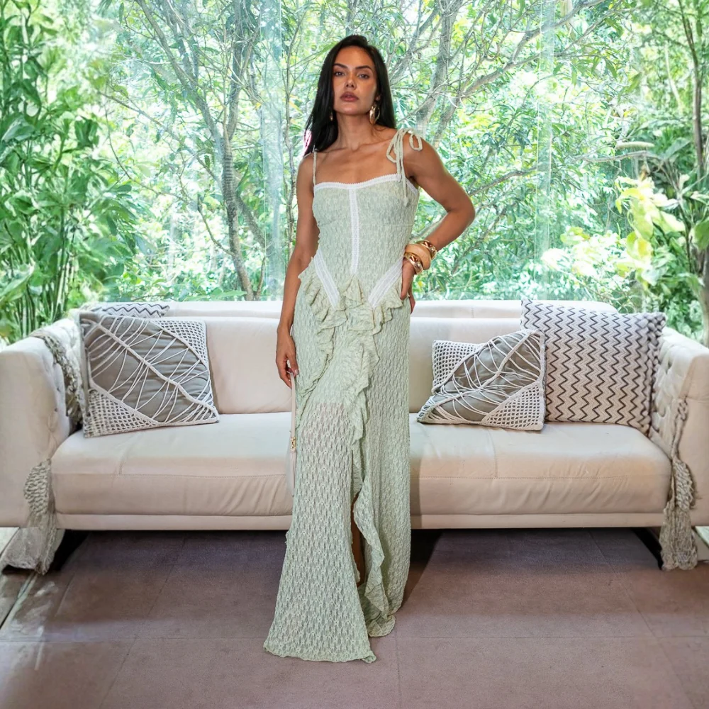 Vestido Longo Renda C/Babados