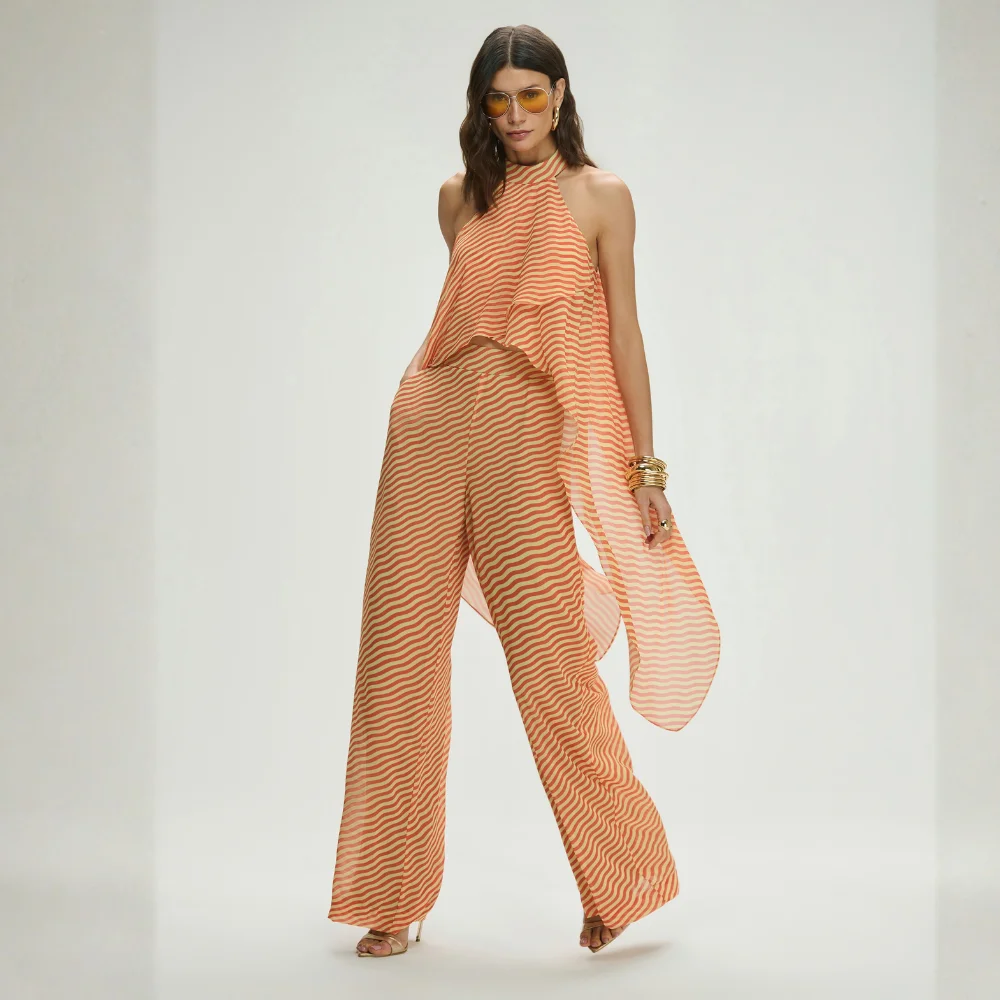 Conj Blusa Assi/Calça W Leg Waves