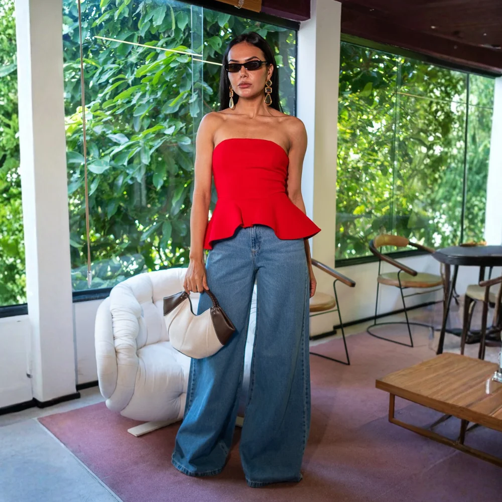 Calça Jeans Wide Leg Rebecca