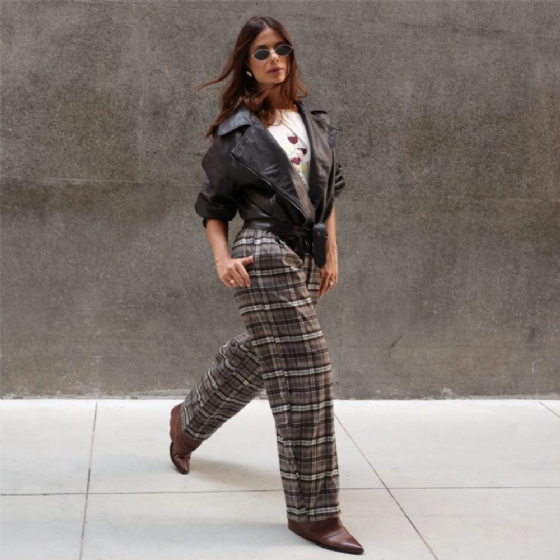 Calça Pantalona Xadrez