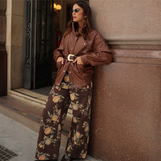 Calça Sarja Floral Print