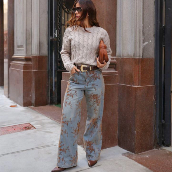 Calça Jeans Bordada