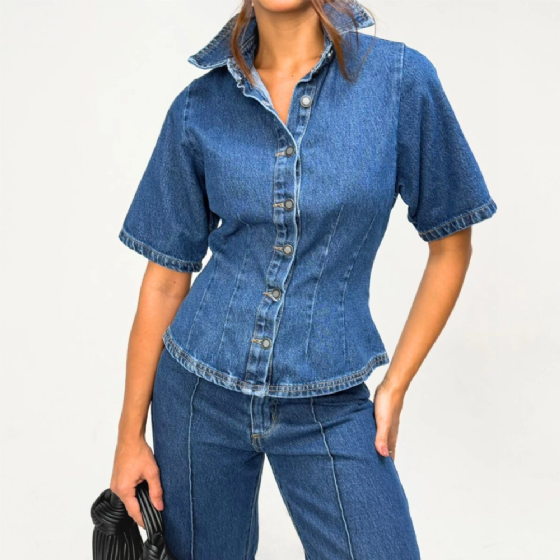 Colete Jeans Nervure Line