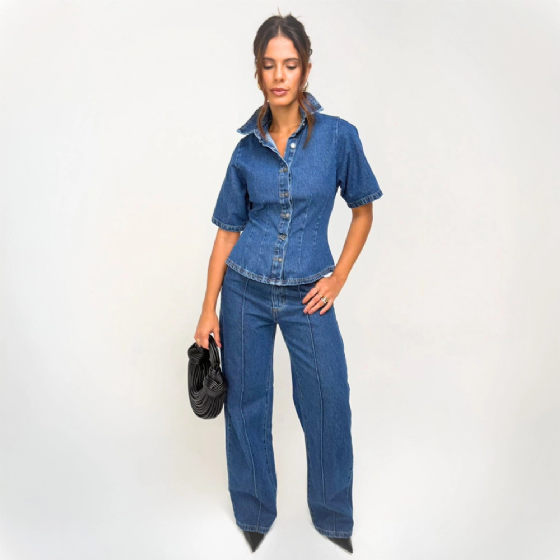 Colete Jeans Nervure Line