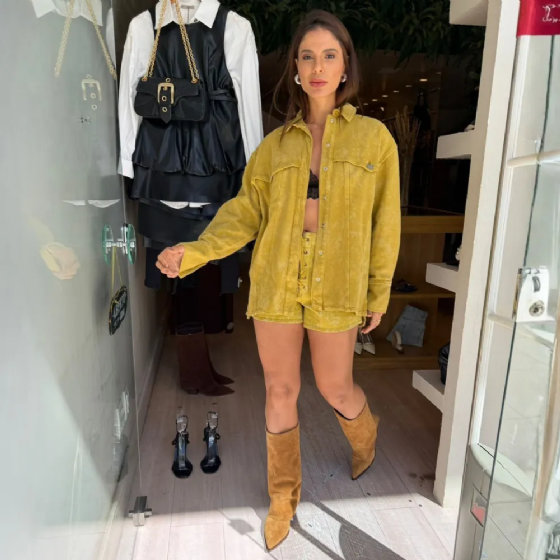 Jaqueta Oversized Estilo Shacket