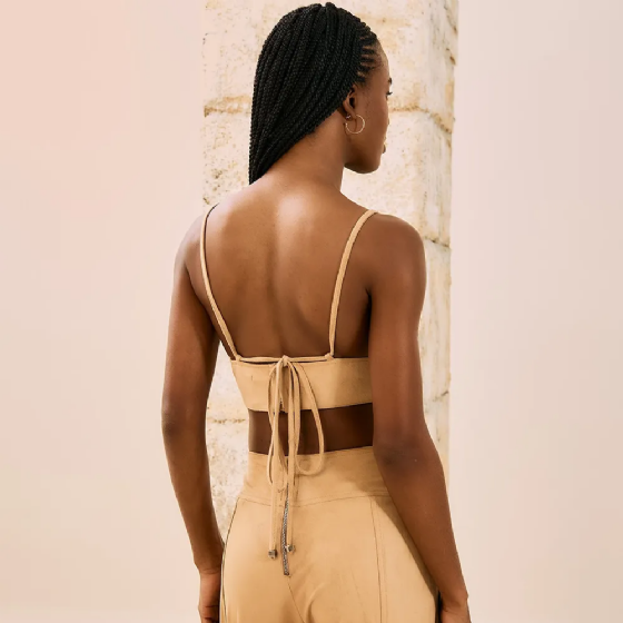Top Em Camurça Boho