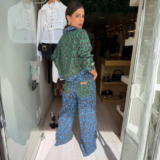 Jaqueta Sarja Estampada