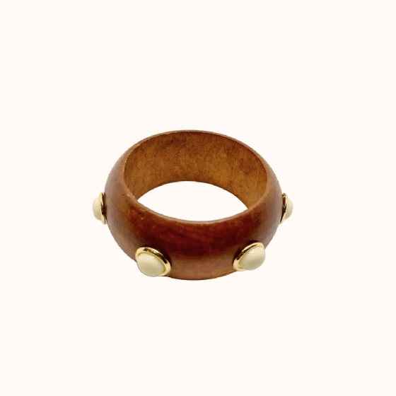 Bracelete Madeira C/Esferas