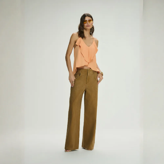 Blusa Alongada Babados