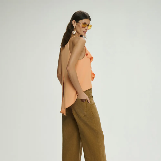 Blusa Alongada Babados