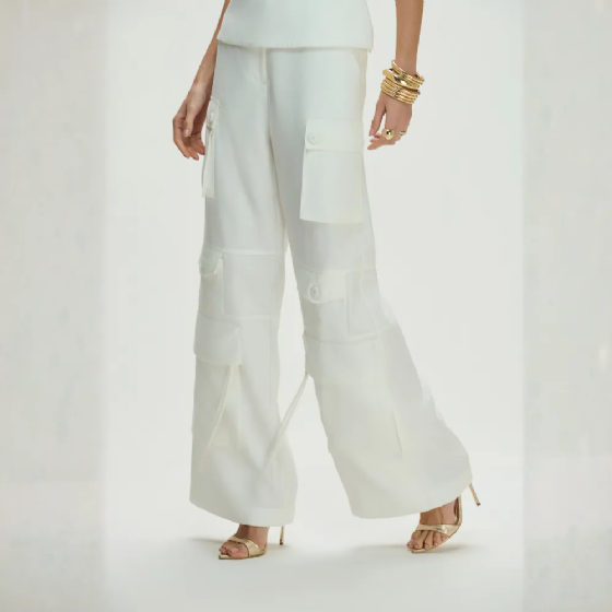 Calça Wide Leg Cargo