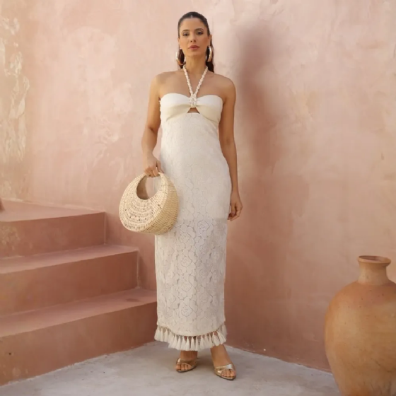 Vestido Midi Barra C/Franja