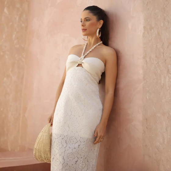 Vestido Midi Barra C/Franja