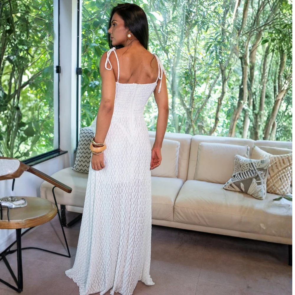 Vestido Longo Renda C/Babados