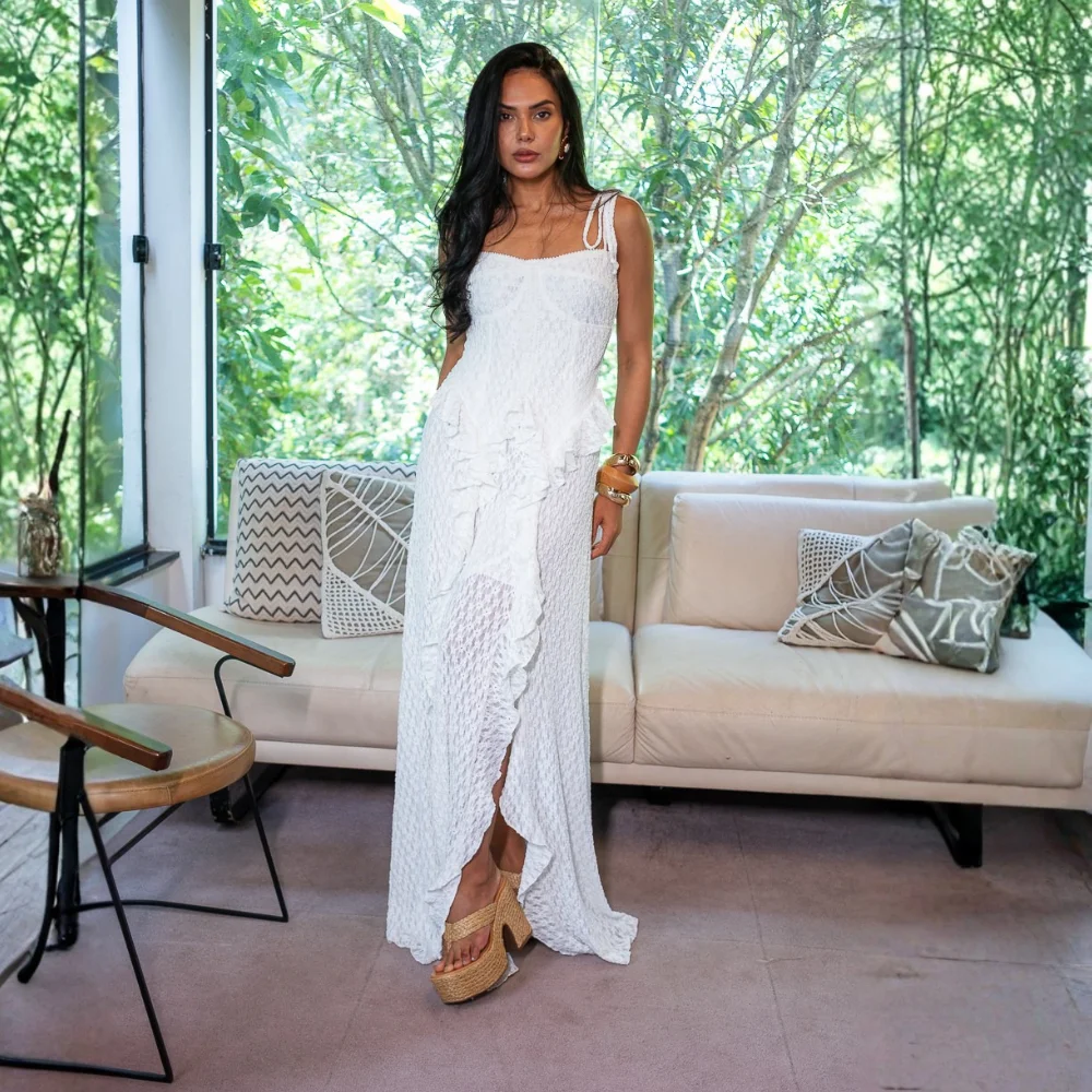 Vestido Longo Renda C/Babados