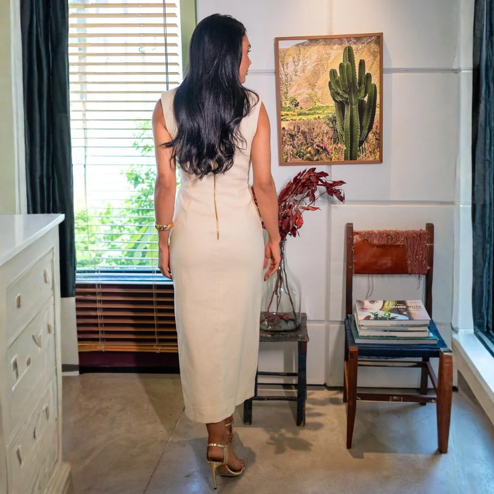 Vestido Midi D V Rami Botões