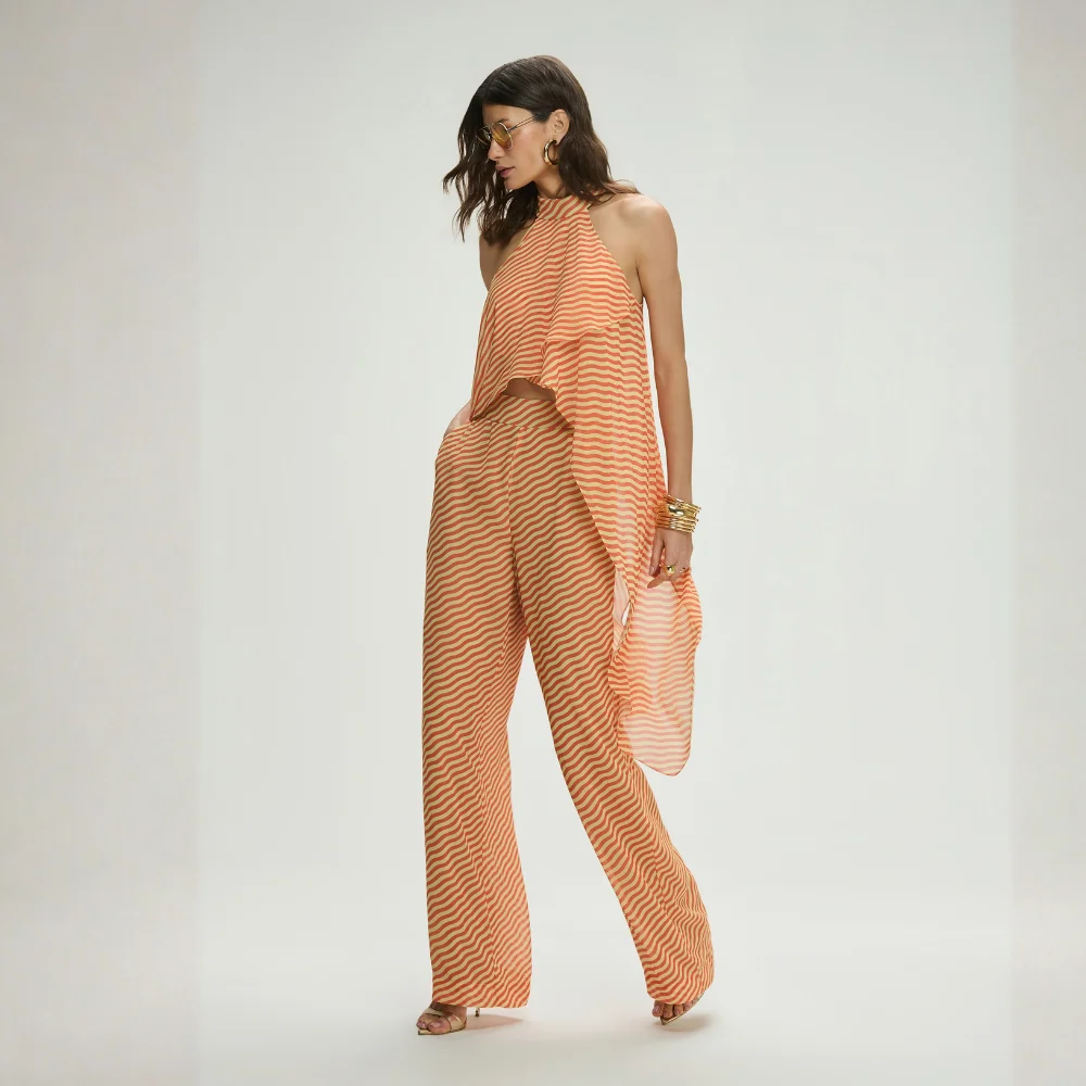 Conj Blusa Assi/Calça W Leg Waves