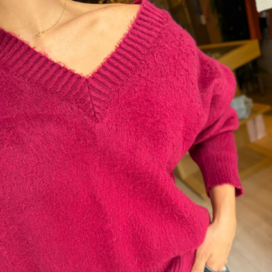 Blusa Tricô C/Decote V