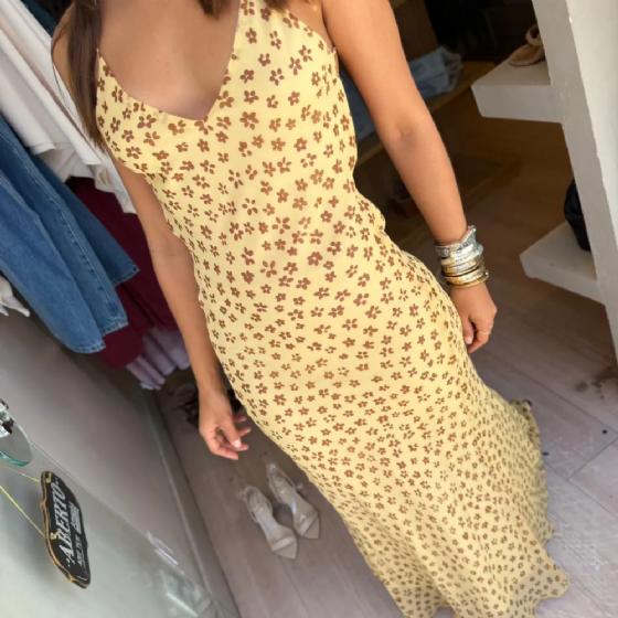 Vestido Viesado C/Fenda Chiffon