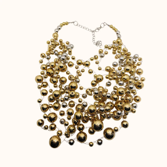 Colar Camadas Bolas C022129