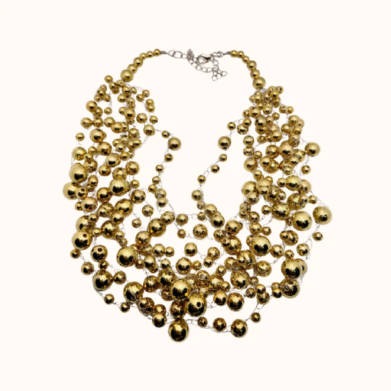 Colar Camadas Bolas C022129