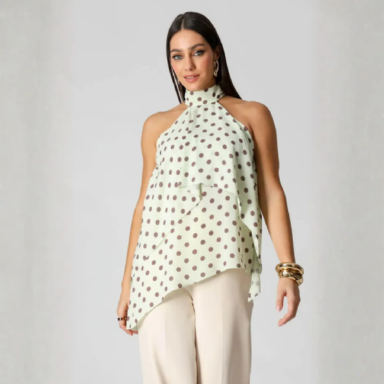Blusa Assi Poá C/Cava Americana