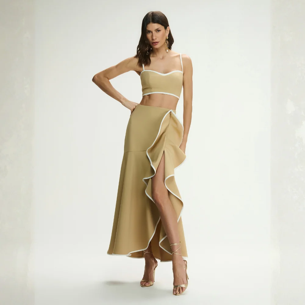 Conj Cropped/Saia Babados Alfai Duo