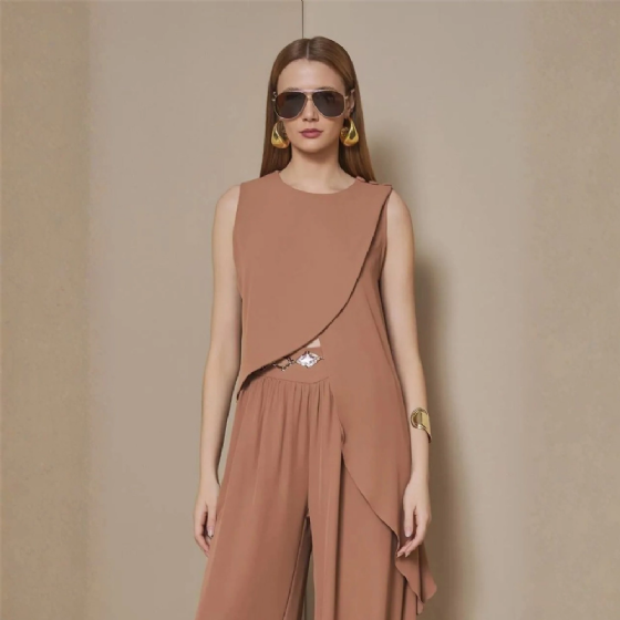 Blusa Assimétrica Em Crepe Flow