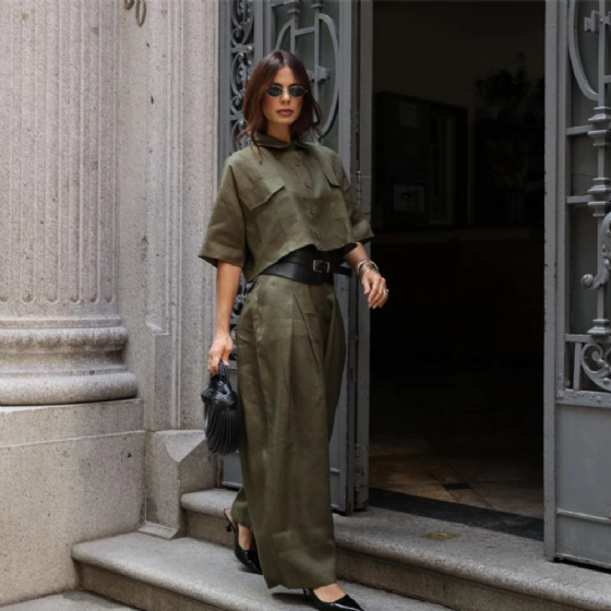 Camisa Curta Linho C/Bolsos
