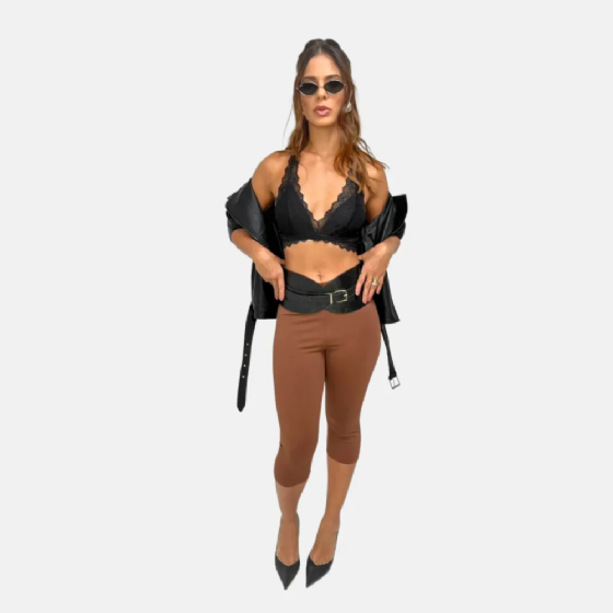 Calça Legging Capri C/Elás Na Cintura