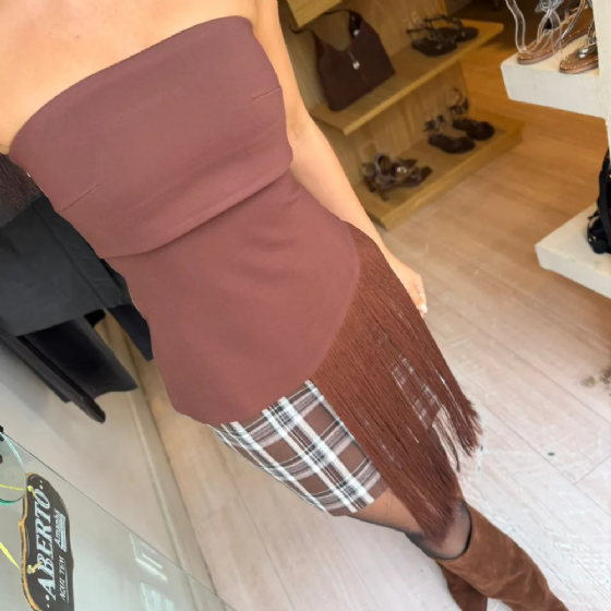 Blusa Tomara Q Caia Franja