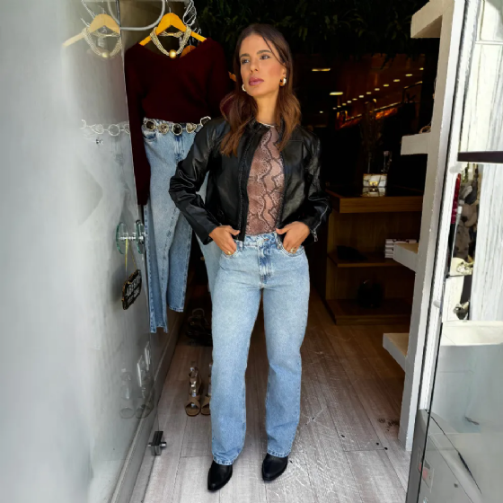 Jaqueta Cropped Pu