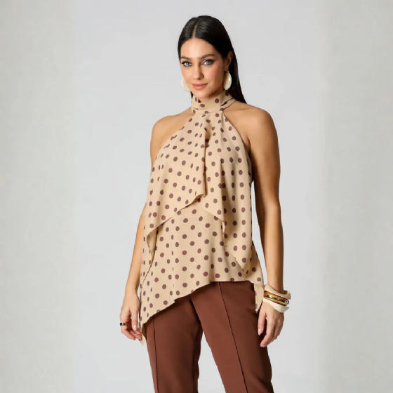Blusa Assi Poá C/Cava Americana