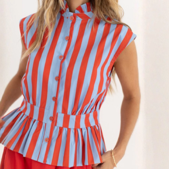Blusa Peplum Sarja Listrada