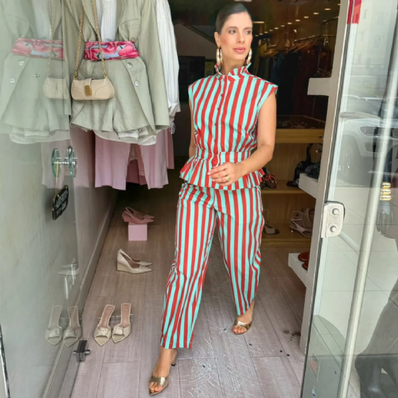 Blusa Peplum Sarja Listrada