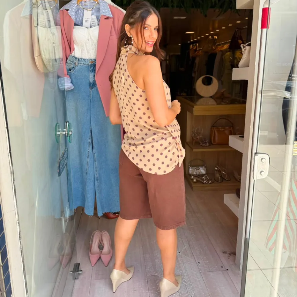 Blusa Assi Poá C/Cava Americana