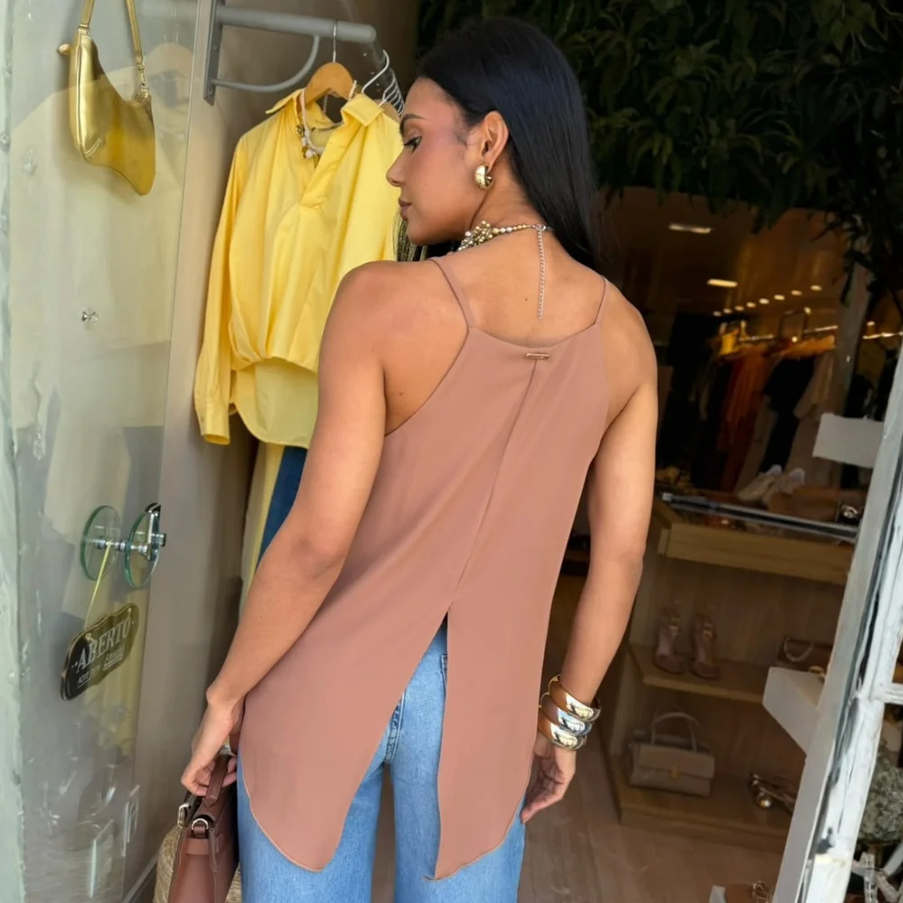 Blusa Alongada Babados