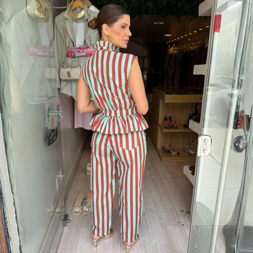 Blusa Peplum Sarja Listrada